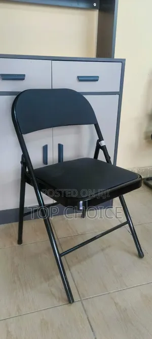 Black Leather Foldable Chairs