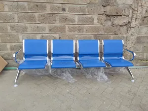 Padded Blue 4 Seater Visitors Chair