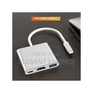 3-in-1 Usb C Hub, Hdmi +Usb 3.0,Type-C Adapter for Macbook/Laptop