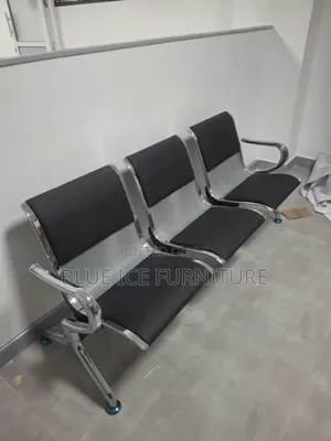 Office Padded Waiting Chair Black 3 Seat