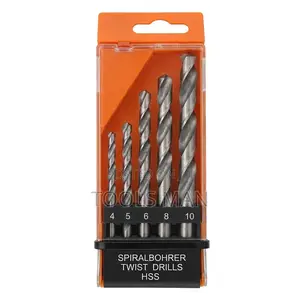 5pc Hss Spiralbohrer Twist Drill Set (4-10mm) - Heavy Duty Steel