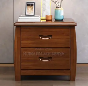 Bedside Stand: Mahogany Bedside Cabinet With 2-Drawer Storage