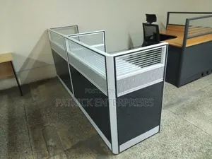 Imported Modern Straight Two Way Workstation White-Black
