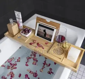 Luxe Expandable Bamboo Bathtub Caddy Tray