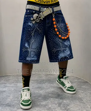 Quality Casual Denim Men Designer Baggy Shorts Jorts