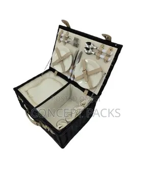 Picnic Basket For 4 People (Black) Code: Size: 46x33x21cm