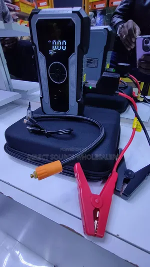 Portable Car Jump Starter With Air Compressor, Power Bank Led Light