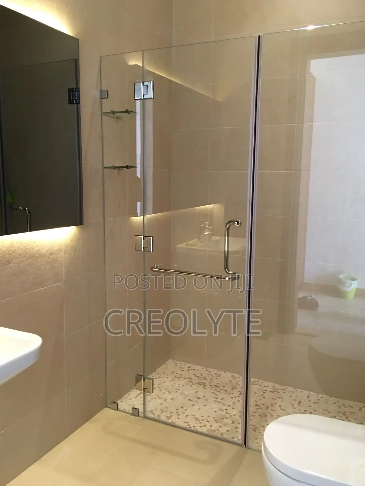 Frameless Glass Shower Enclosure | Chrome Hinges Handle | Custom