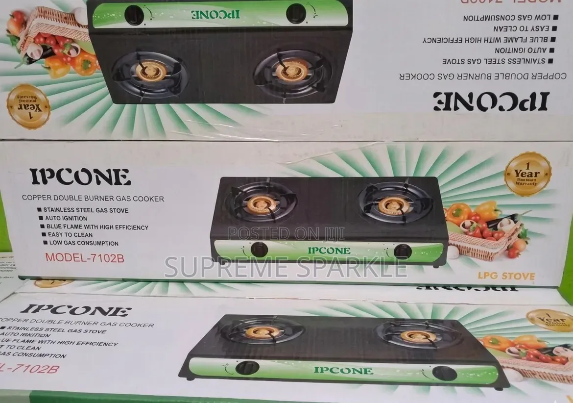 Ipcone Stainless Steel Double Burner Gas Cooker.