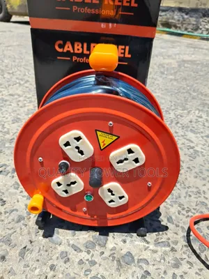 25m PVC Extension Reel - 13a, 220-240v, 3600w, Black Red, Portable