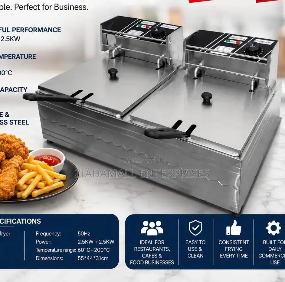 Premier Double Deep Fryer,Professional Frying Power in One Compac