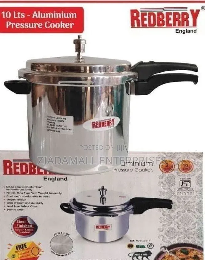 Redberry Premium Range 10l Aluminium Pressure Cooker