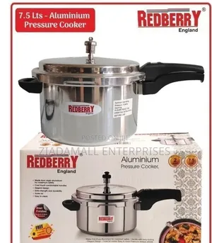 Redberry Premium Aluminium Pressure Cooker – 7.5l Family Size