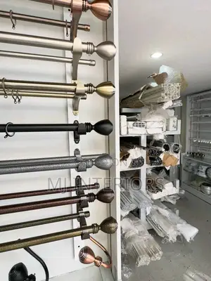 Modern Jua Kali Curtain Rods Double Line With Full Accessories Set