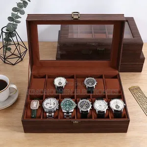 12 Slots Brown Watch Organizer