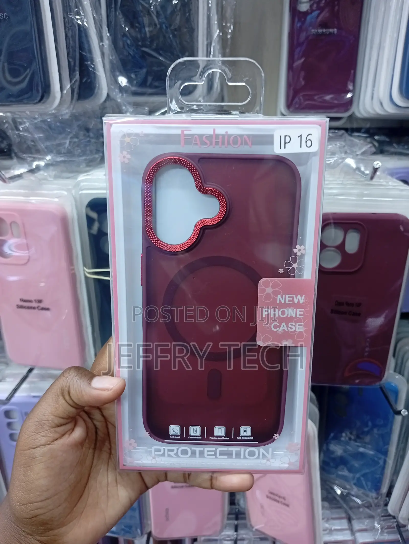 iPhone 16 Red Cloud-Shaped Camera Cutout Case