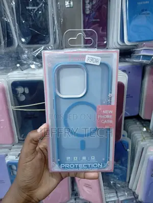 iPhone 15 Pro Max Translucent Light Blue Finish Case