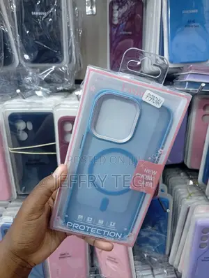 iPhone 15 Pro Max Translucent Light Blue Finish Case
