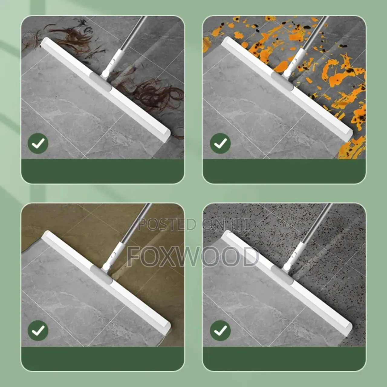 *Long Handle Telescopic Rod Glass, Floor Window Squeegee Cleaner