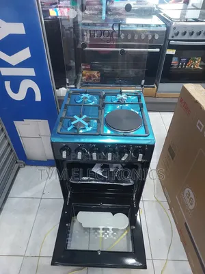 Roch Cooker 50x55cm 3 Gas + 1 Hotplate Cooker – Black RGC-50g1eo-G