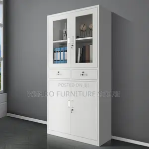 Office Cabinet; Two Doored Filing Cabinet With 2 Lower Drawers