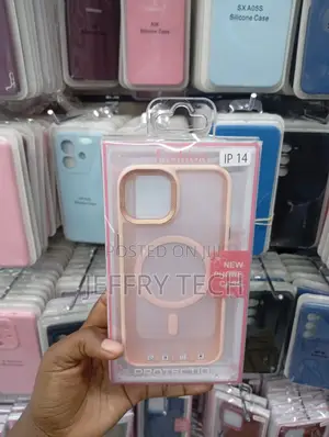 iPhone 14, Pink "Fashion" Branded Silicone Phone Case