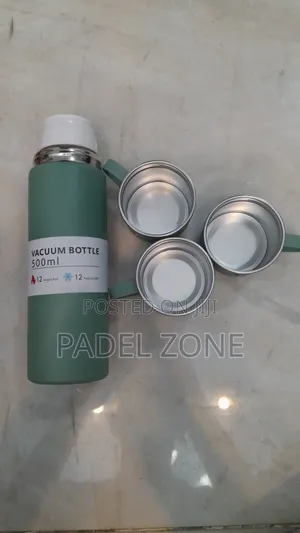 Premium 500ml Vacuum Flask Set With 3 Mugs - Brand New