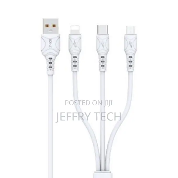 Kin 3-in-1 Usb Data Cable – Fast Charging and Durable Design.