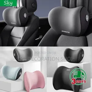 2pc Car Headrest Neck Relief Pillows With Adjustable Straps