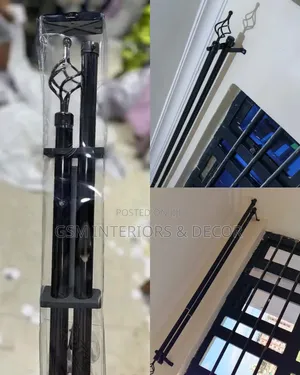 Double Curtain Rods Curtains $ Sheers in Black Matte