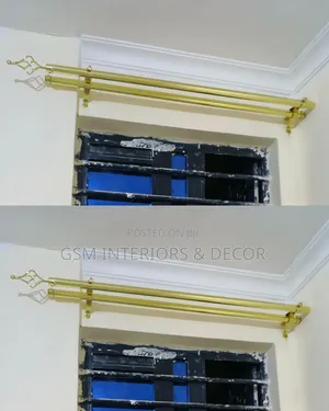 Adjustable Double Curtain Rods in Shiny Gold