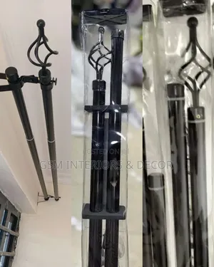 Black Curtains Rod Pre and Post Extendable