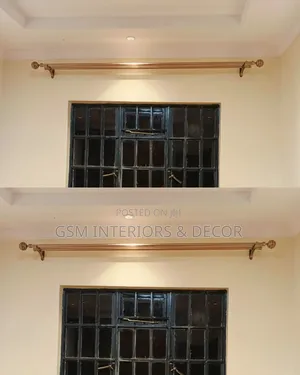 Gold Curtain Rods Double for Bedrooms and Hallway