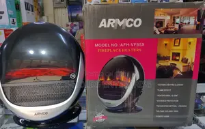 Armco Fireplace Ceramic Heater - 2 Heat Setting Flame Effect