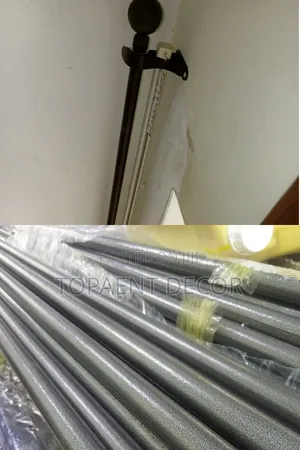Silver Grey and Black Durable and Heavy Coated Window Curtain Rods