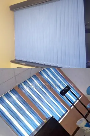 Blue Plain and Blue Mixed ,Well Installed Vertical Blinds