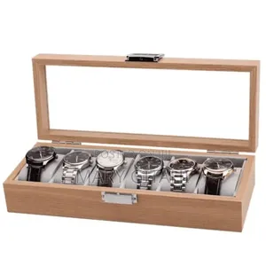 Elegant Bamboo 6 Watch Organizer Box