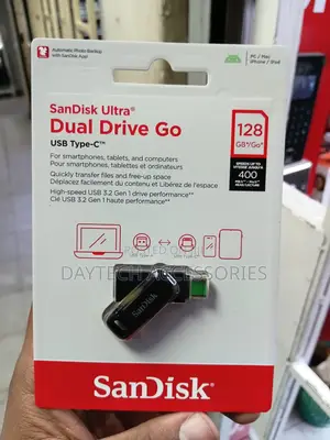 The Sandisk Ultra Dual Drive Go Usb Flash Drive With 128gb Capacity.