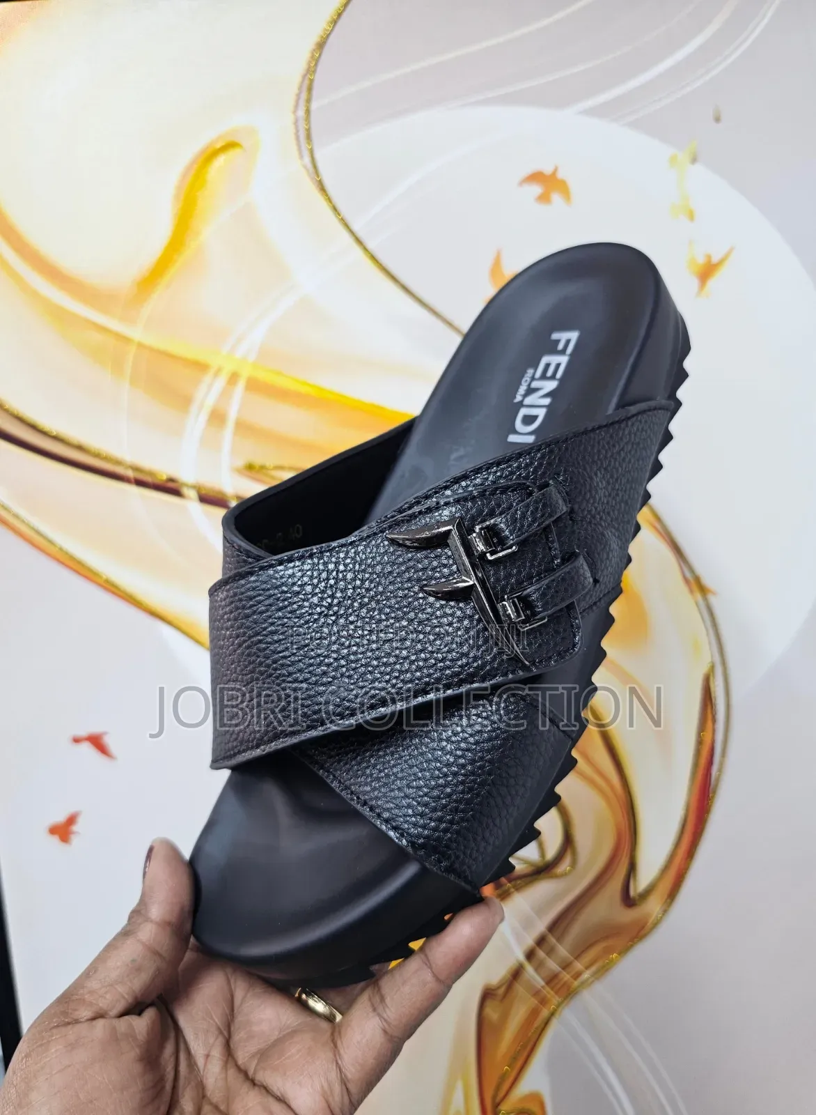 Fendi Roma Black Sandals