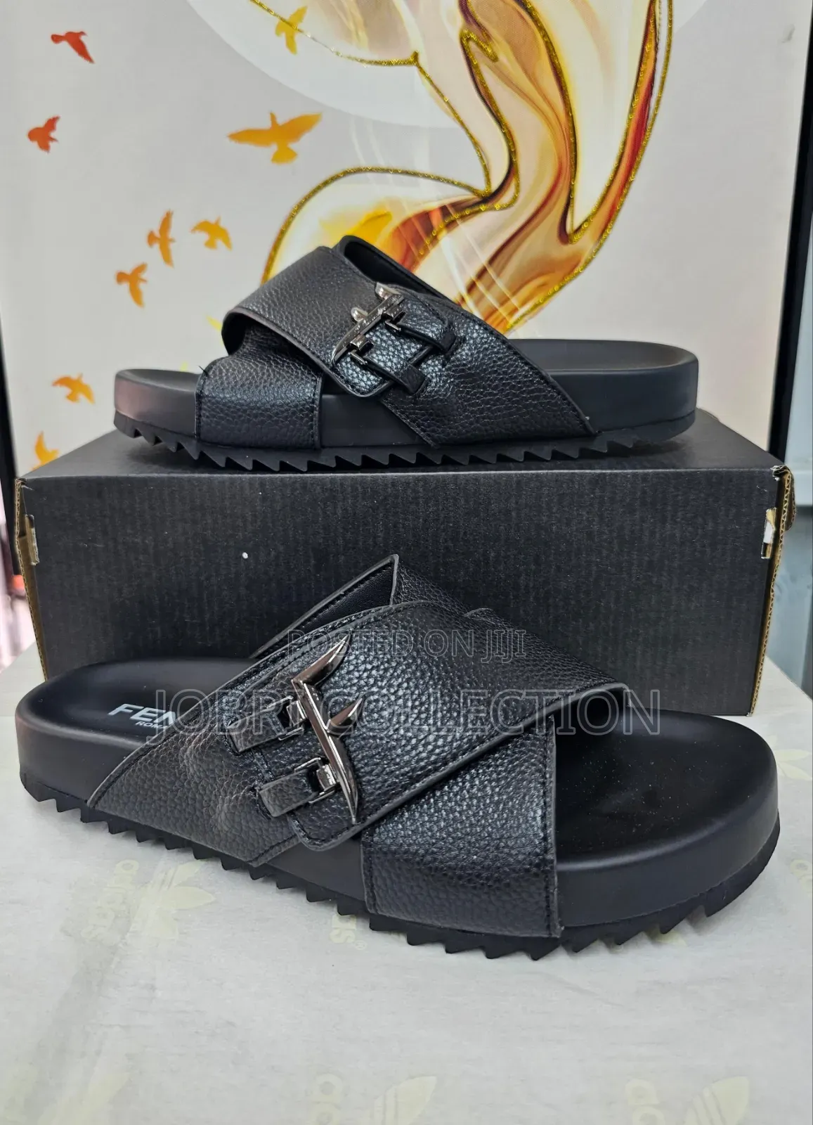 Fendi Roma Black Sandals
