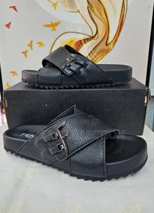 Fendi Roma Black Sandals