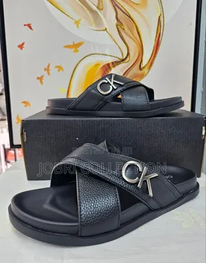 Black Calvin Klein Leather Sandals