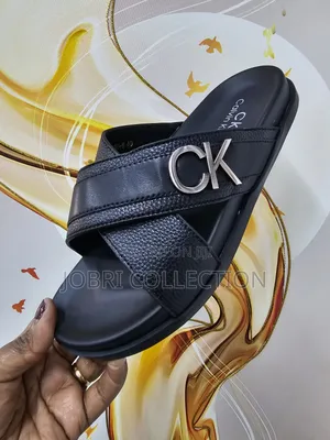 Black Calvin Klein Leather Sandals