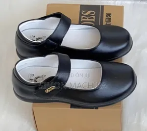 Black Leather School Shoes for Girls