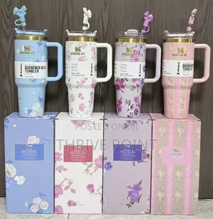 Flowered Stanley Cups With Topper