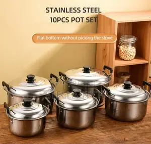 10 Pieces Stainless Steel Cooking Pots
