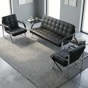 Leather 5-Seater Lobby Sofa Set