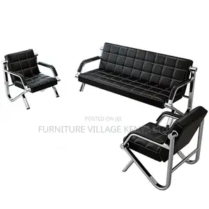Leather 5-Seater Lobby Sofa Set