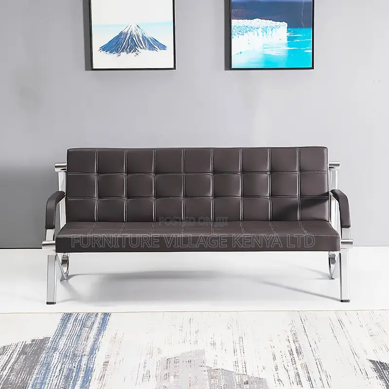 Leather 5-Seater Lobby Sofa Set