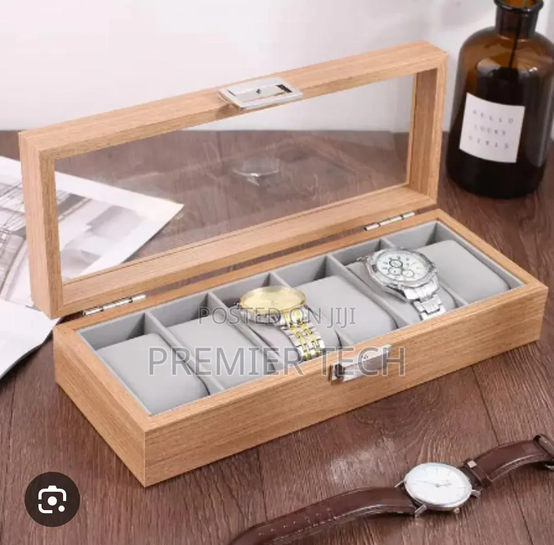 Elegant Bamboo 6 Watch Organizer Box